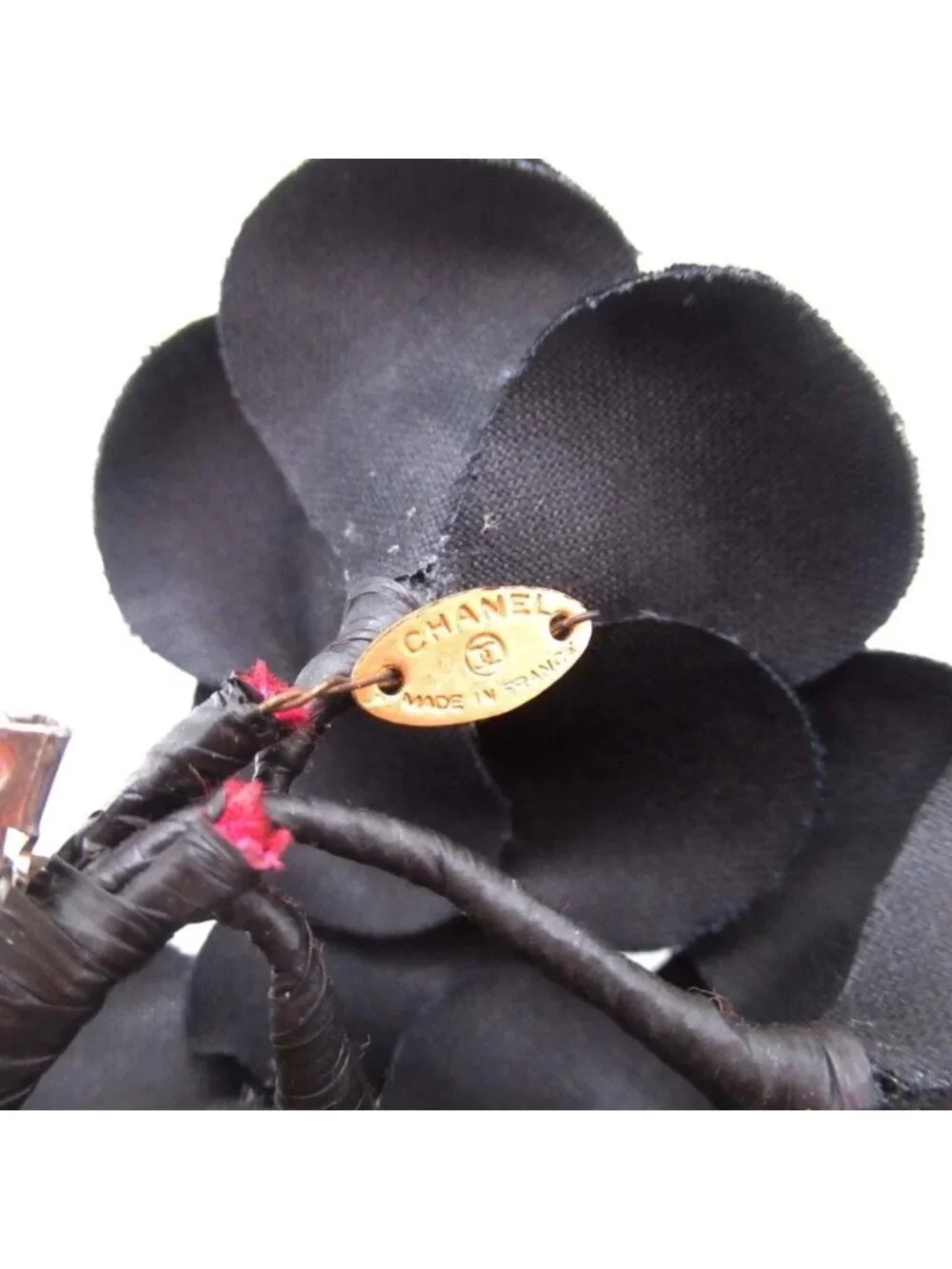 Chanel Triple Camellia Corsage Pin Brooch Formal Black - Picture 6 of 6